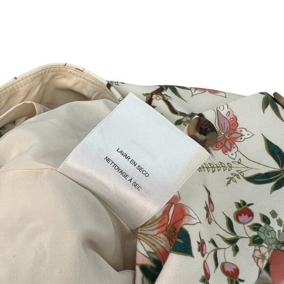 Gal Meets Glam Sophia Floral Jumpsuit Cream Green Petites Size 12P - Picture 14 of 14